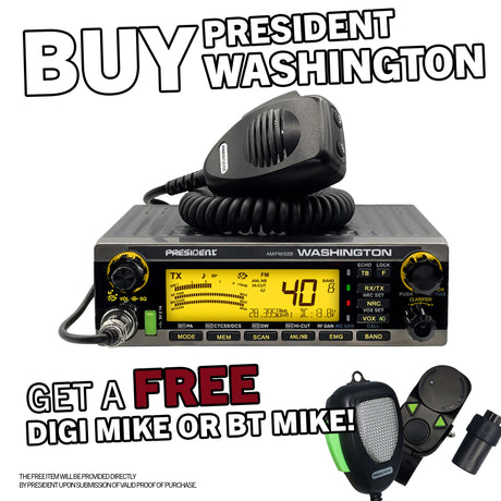 Buy President Washington and get a FREE Digi Mike or BT Mike | Right Channel Radios