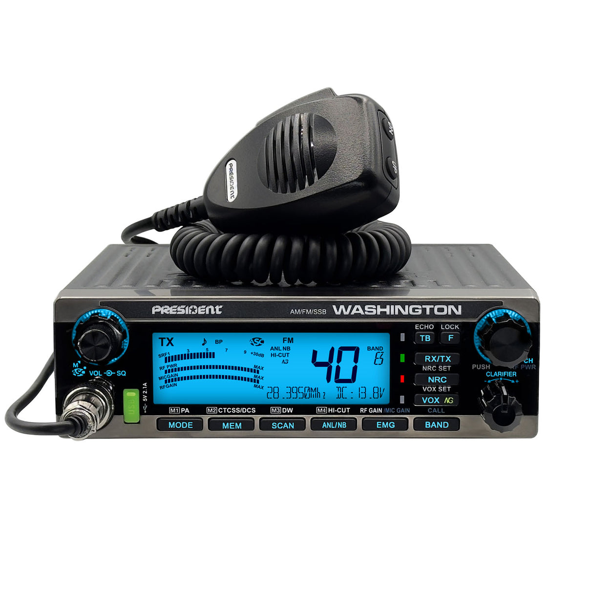 President Washington CB Radio Cyan | Right Channel Radios