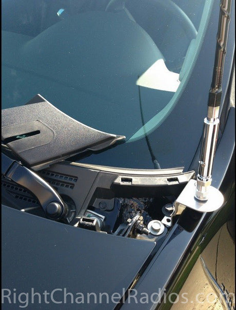 Chevy 2010+ CB Antenna Mount Installed Near Windshield