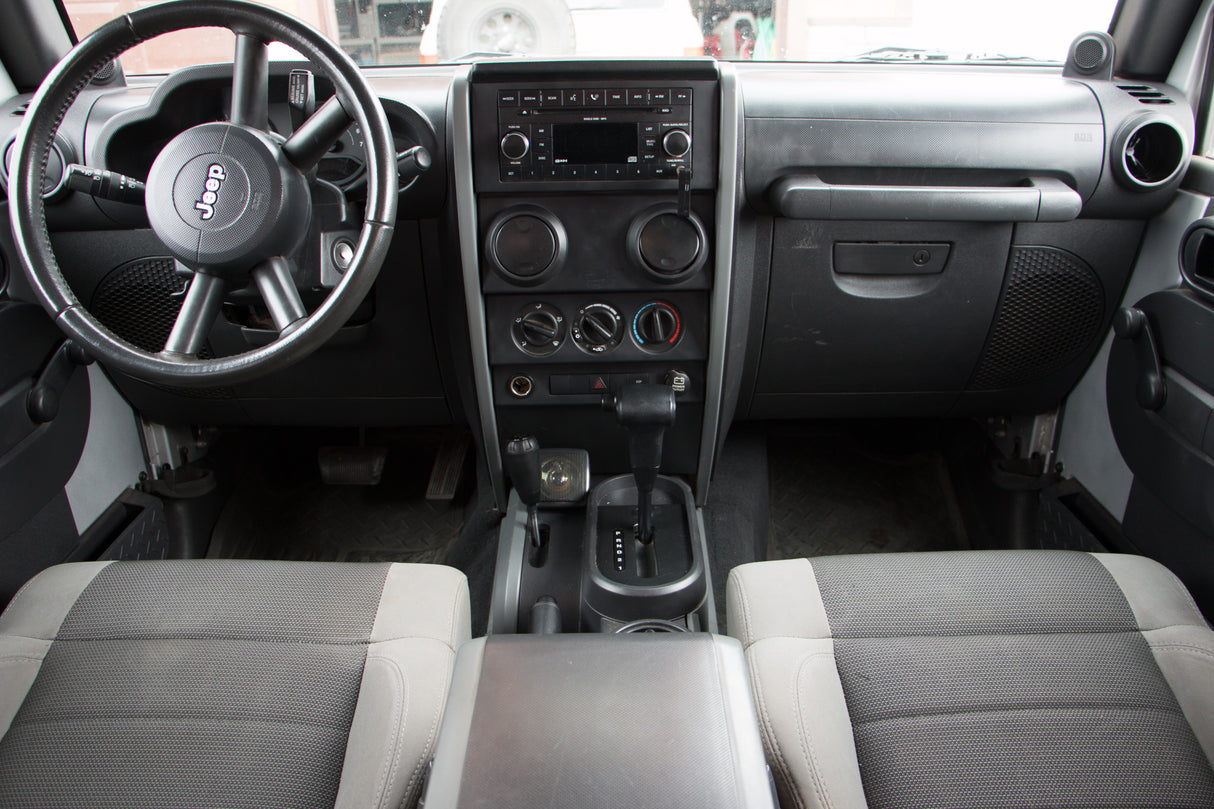 Compact External CB Radio Speaker Installed on Jeep Console