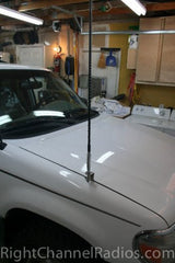 Universal CB Antenna Hood Mount Installed on Fender