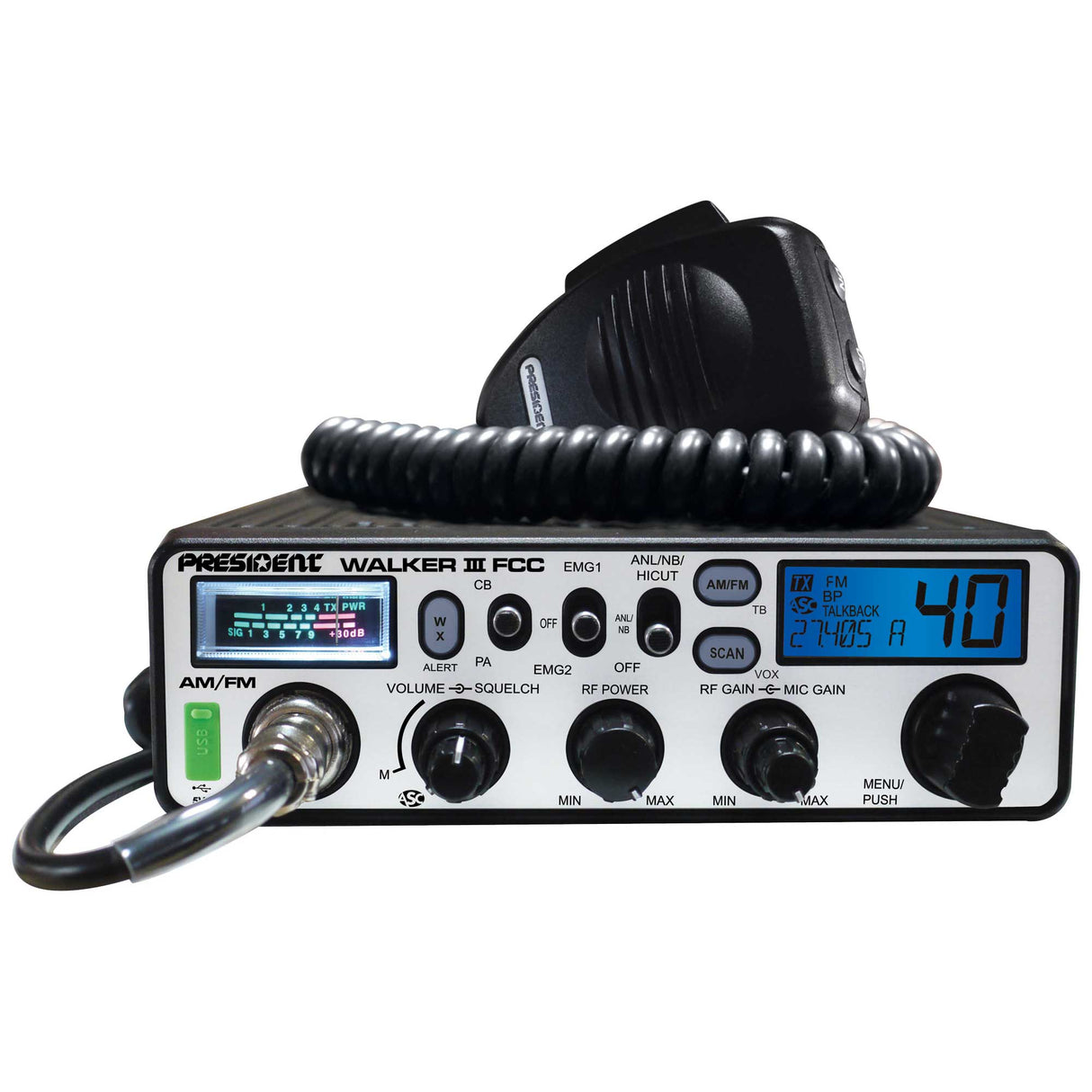 President Walker II AM/FM CB Radio