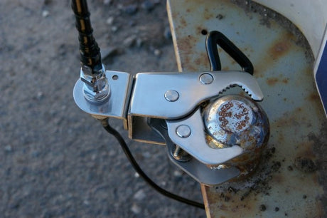 Firestik Grabber CB Antenna Mount Installed on Hitch Ball