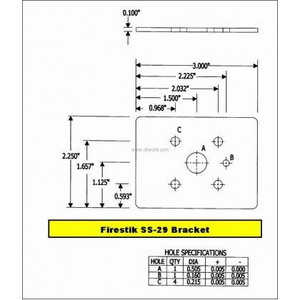 Firestik SS294A Stake Hole Mount Measurements