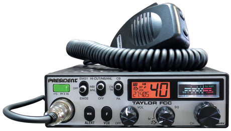 President Taylor CB Radio, Front view with Orange Display